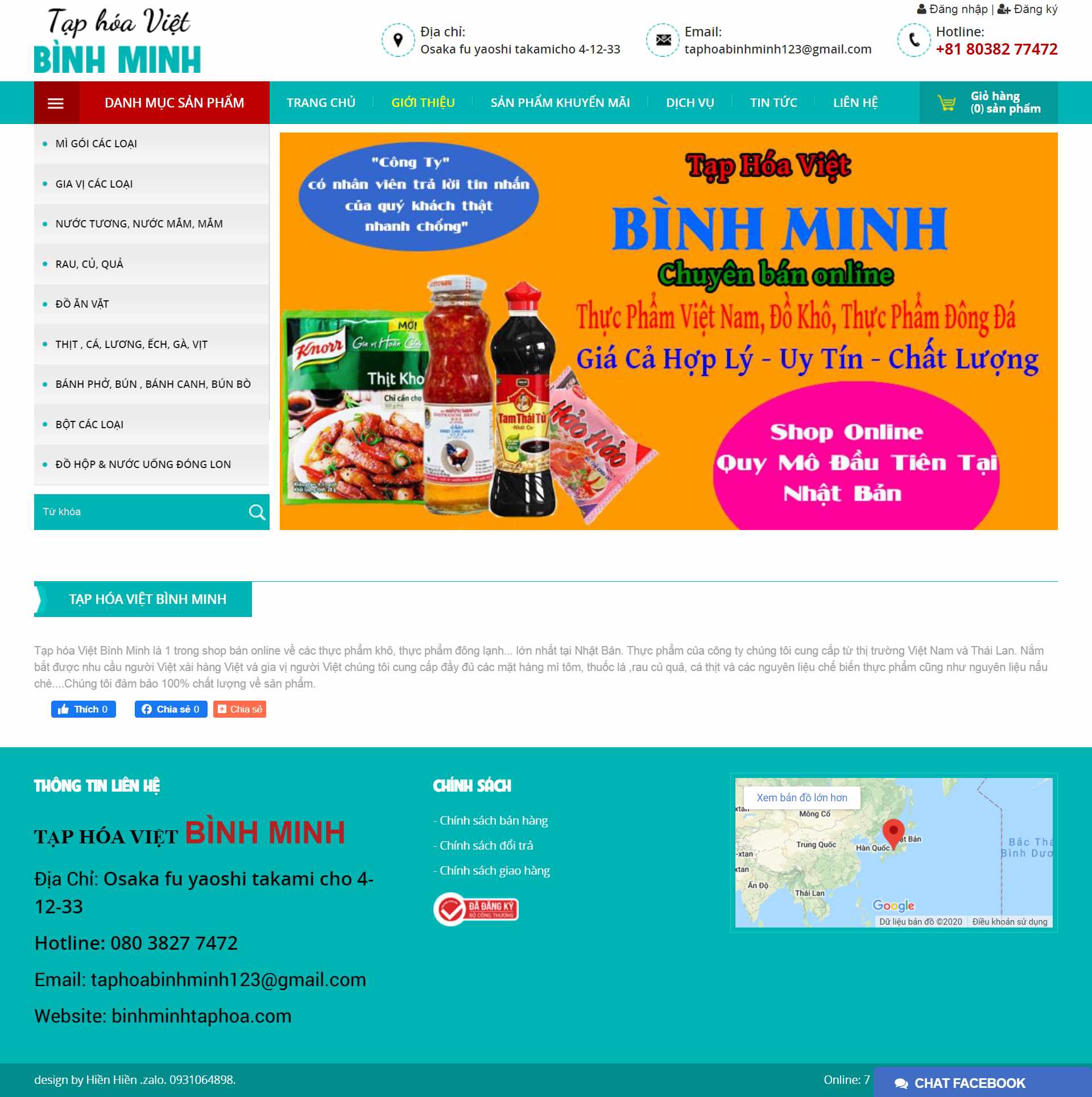 Thiết kế Website web tạp hóa - binhminhtaphoacom